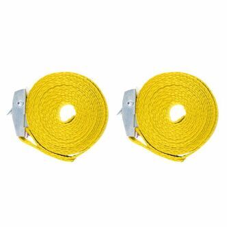 Two x 1.5 metre Cam Buckle Lashing/Tie Down Straps for Carriers Luggage Cargo